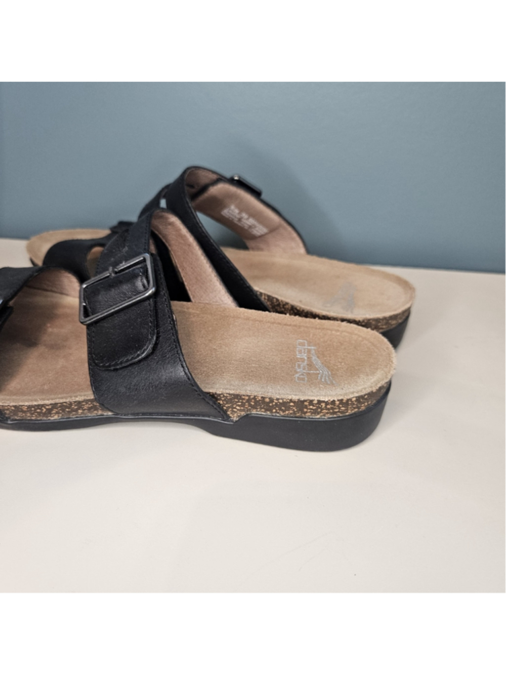 Dansko Comfort Sandal Slide Rosie Black Leather Double Strap Buckle Sz 39 US 8.5 - Picture 4 of 6